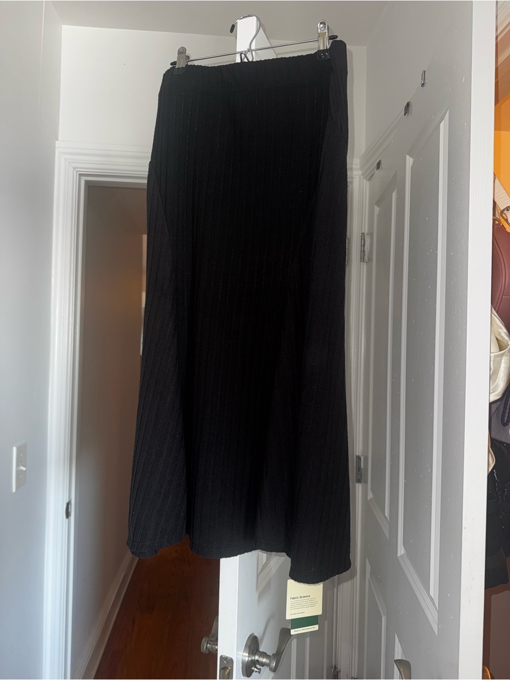 HALARA Black Ribbed Maxi Skirt large BNWT